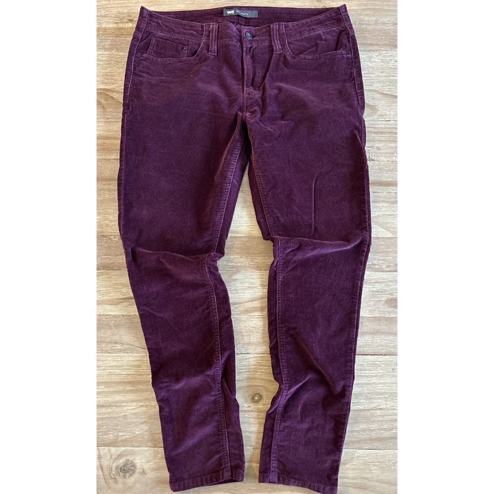 Levi's 535 Legging Juniors Size 17M  Stretch Corduroy Jeans Burgundy Wine